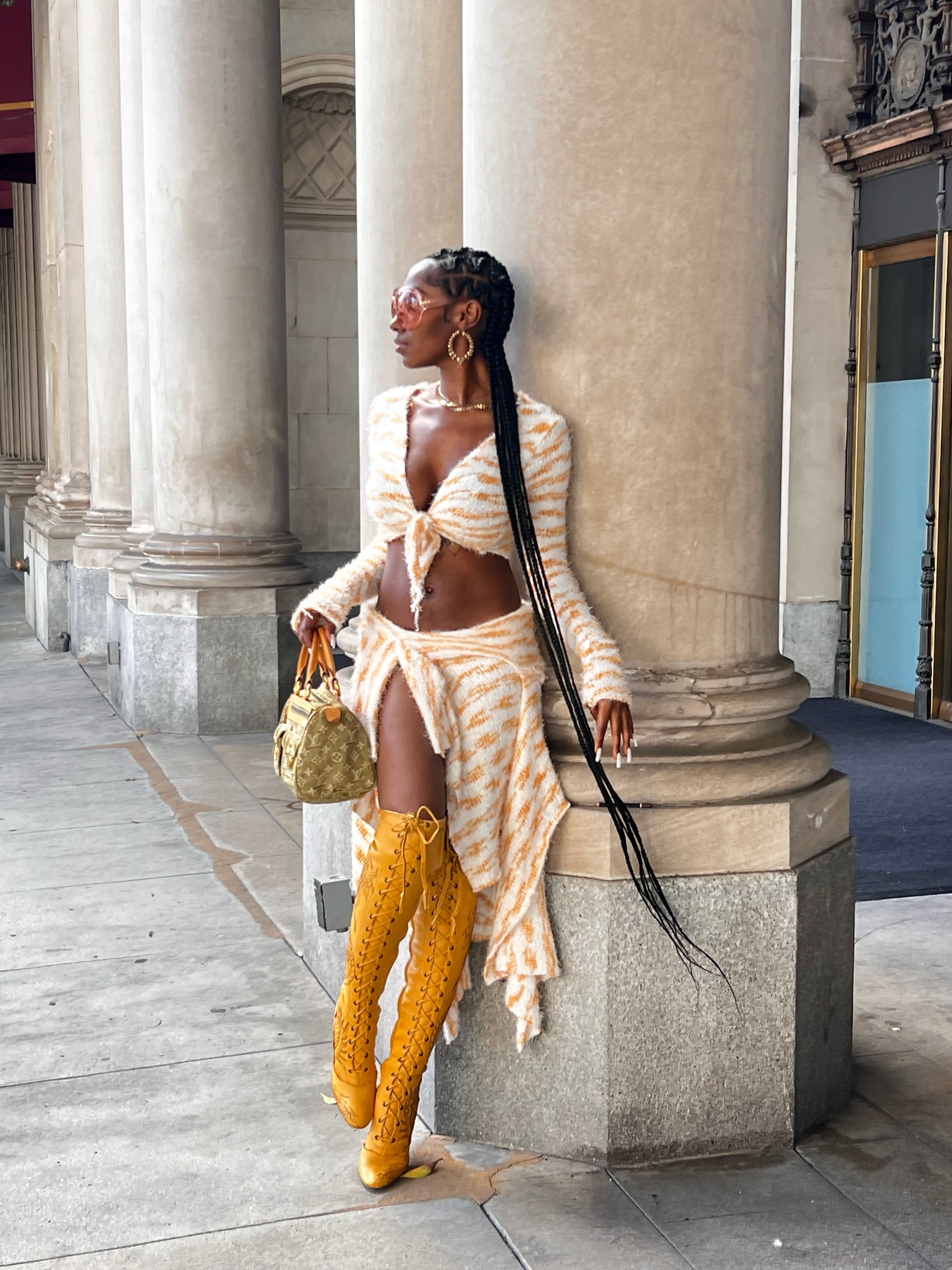 Cozy Yellow midi skirt