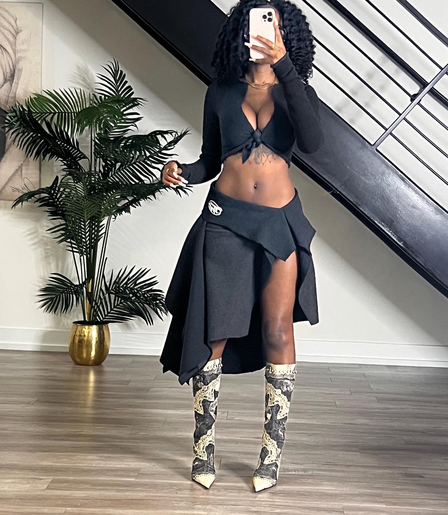 Ash Gray Midi skirt